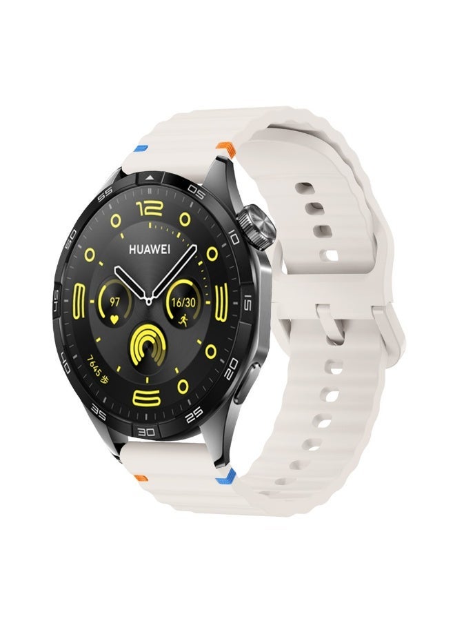 سوار سيليكون بإبزيم 22 مم لساعات سامسونج جالاكسي ووتش 3 (45 مم) / جالاكسي (46 مم) / جير إس 3 / ساعات هواوي ووتش 3 / 4 / جي تي 3 (46 مم) / جي تي 4 (46 مم) / جي تي 2 إي / جي تي 2 برو / جي تي جي تي 2 (46 مم) / ماجيك ووتش 2 (46 مم) / أمازفيت جي تي آر 2 / 2 إي / 3 / 4 (بيج) - Image 1